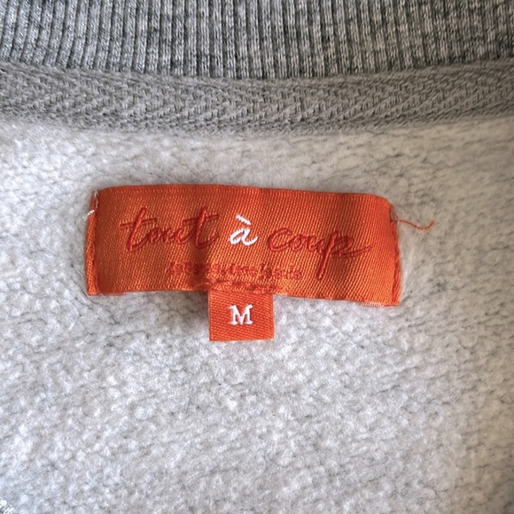 Tout A' Coup 100% Cotton Crew Neck Long Sleeve Light Fleece Lined Sweatshirt M - Picture 6 of 6